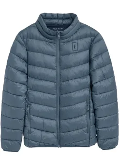 Doorgestikte jas blauw