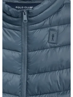 Doorgestikte jas blauw