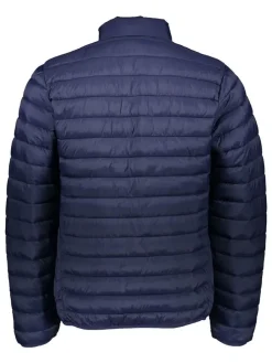 Doorgestikte jas donkerblauw