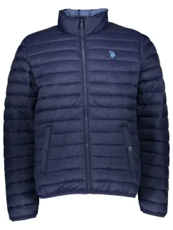 Doorgestikte jas donkerblauw