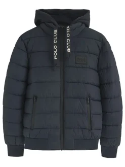 Doorgestikte jas donkerblauw
