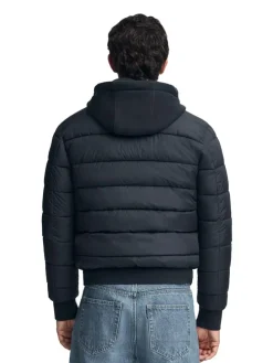 Doorgestikte jas donkerblauw