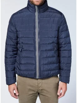 Doorgestikte jas donkerblauw