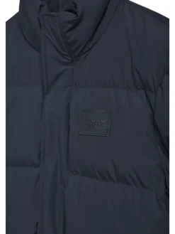 Doorgestikte jas donkerblauw