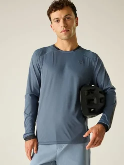 Fietslongsleeve "Trackstand Ace" grijsblauw