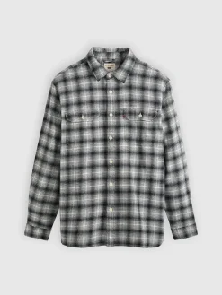 Flanellen blouse - regular fit - zwart/wit
