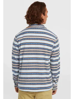 Fleece blouse "O'riginals" blauw/lichtbruin
