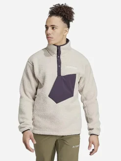 Fleece trui beige