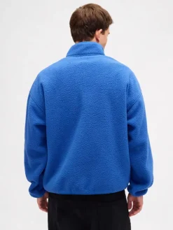 Fleece trui blauw