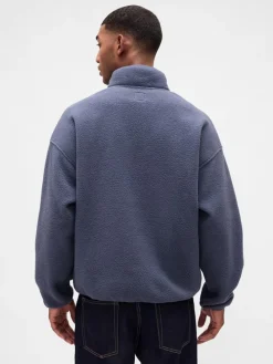 Fleece trui blauwgrijs