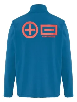 Fleece trui blauw/oranje