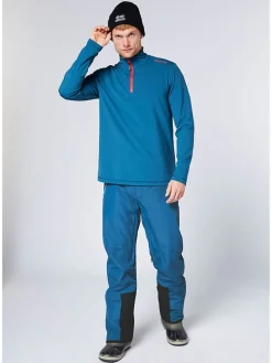 Fleece trui blauw/oranje