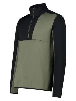 Fleece trui groen/zwart