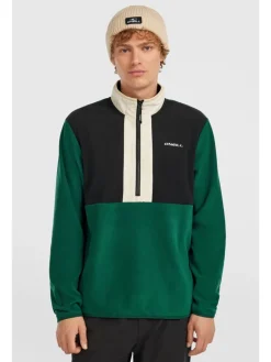 Fleece trui groen/zwart/beige