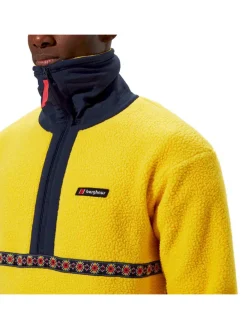 Fleece trui "Rhynie" geel/zwart
