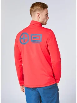 Fleece trui rood/blauw