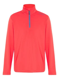 Fleece trui rood/blauw