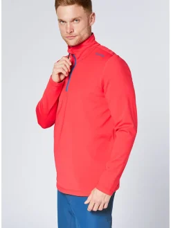 Fleece trui rood/blauw