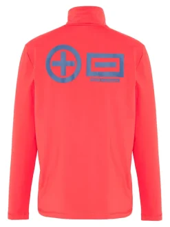 Fleece trui rood/blauw