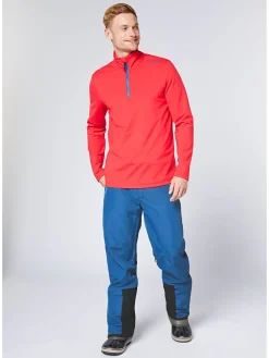 Fleece trui rood/blauw