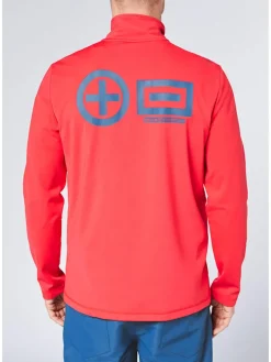 Fleece trui rood/blauw