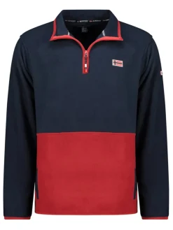 Fleece trui "Touki" donkerblauw/rood