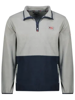 Fleece trui "Touki" donkerblauw/grijs