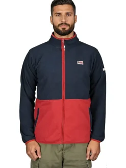 Fleece vest donkerblauw/rood