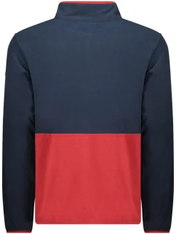 Fleece vest donkerblauw/rood