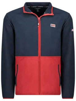 Fleece vest donkerblauw/rood