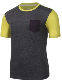 Functioneel shirt antraciet/geel