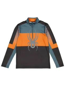 Functioneel shirt "Podium" zwart/oranje/blauw