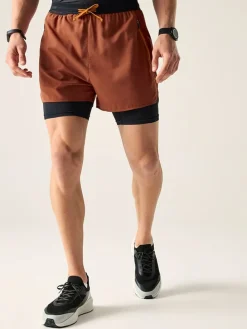 Functioneel short "Movement II" in Terrakotta