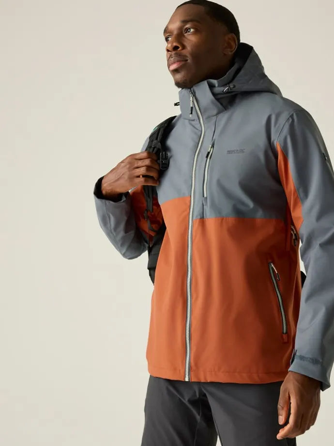 Functionele jas "Bosfield" grijs/oranje
