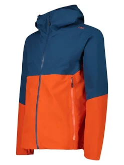Functionele jas donkerblauw/oranje
