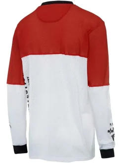 Functionele longsleeve "Monster Mash" wit/rood