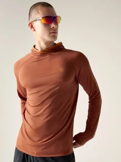 Functionele longsleeve "Sprint City" in Terrakotta