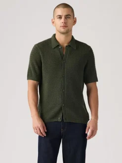 Gebreide blouse - Standard fit - groen