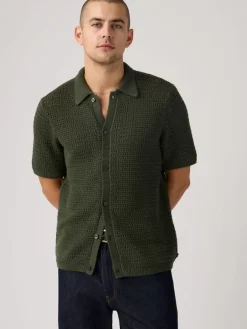 Gebreide blouse - Standard fit - groen