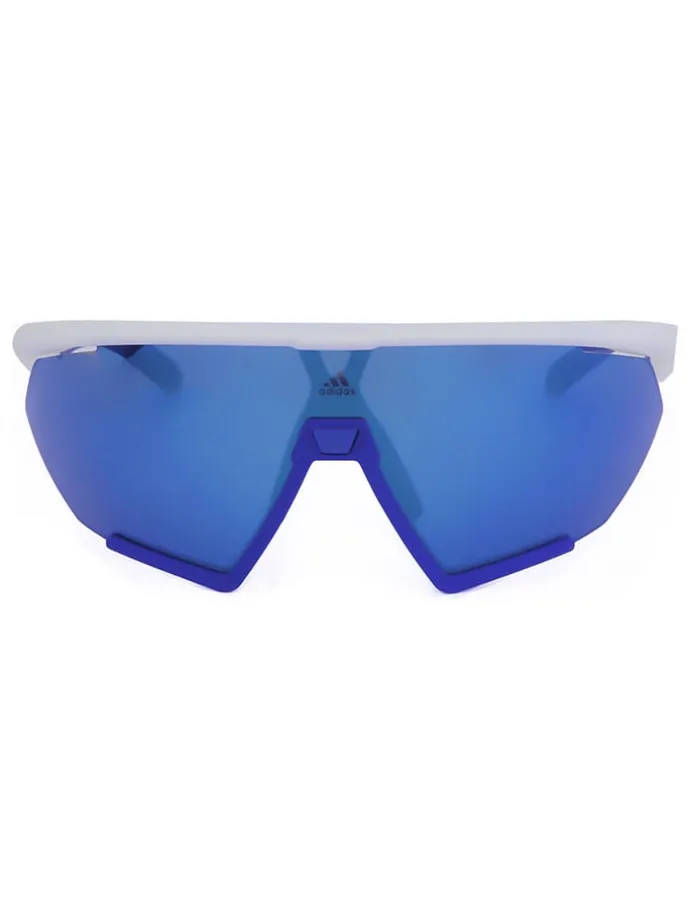 Heren zonnebril wit/blauw