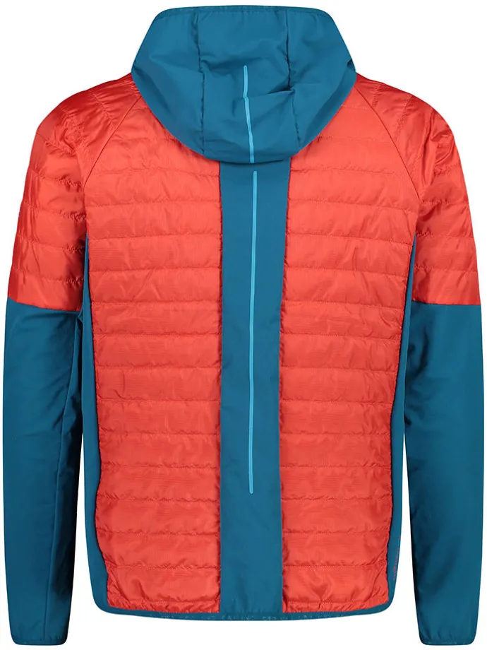 Hybride jas oranje/petrol