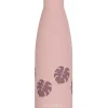 Isoleerfles "Leaves" lichtroze - 500 ml