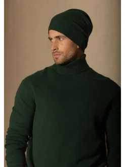 Kasjmieren beanie "Faith" donkergroen