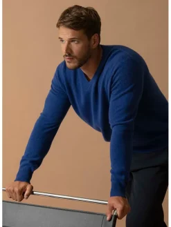 Kasjmieren trui "Alexander" blauw
