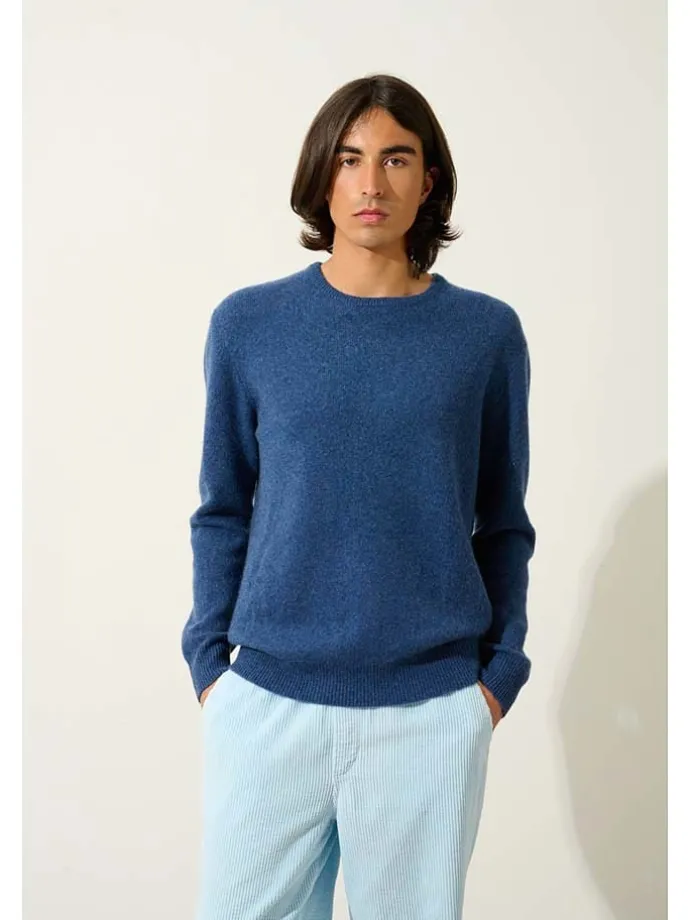 Kasjmieren trui "Victo" blauw