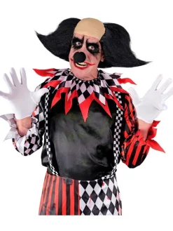 Killerclown kale met zwart haar zwart