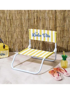 Klapstoel "Dolce Vita" geel/wit - (B)44 x (H)75 x (D)52 cm