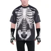 Kostuumshirt "Skeleton" zwart/wit
