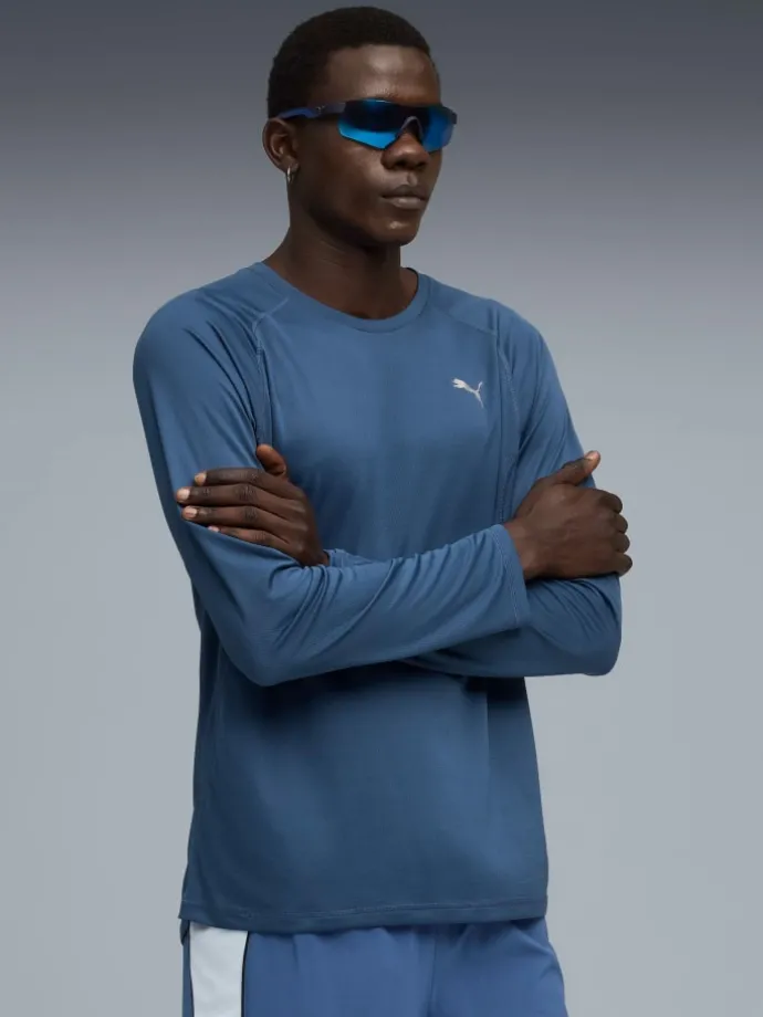 Lauflongsleeve "Velocity" blauw