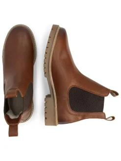 Leren chelseaboots lichtbruin